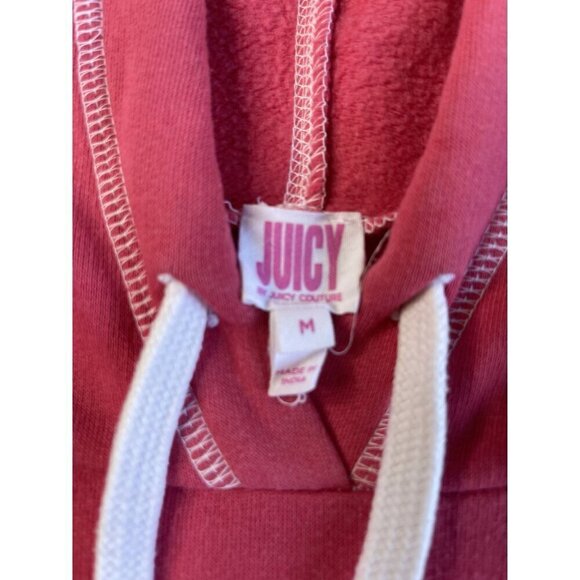 JUICY by Juicy Couture Fleece Cropped Pullover Hoodie SZ M Long Bell Sleeves Cor - Picture 5 of 12